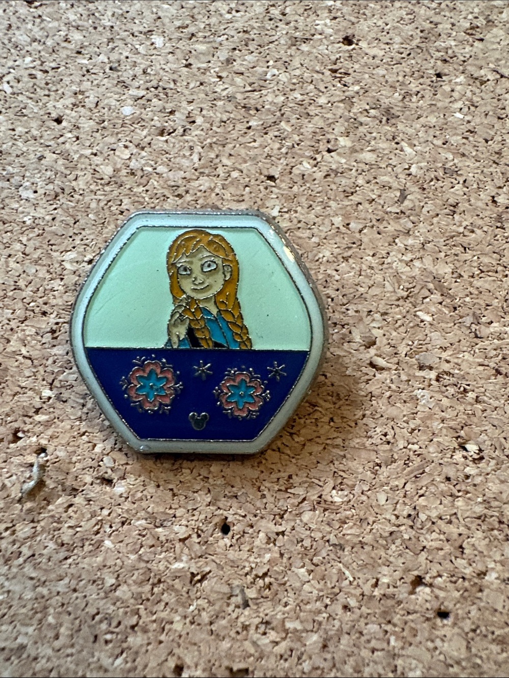 Enamel Hexagon Pin - Blue and Mint Character Design